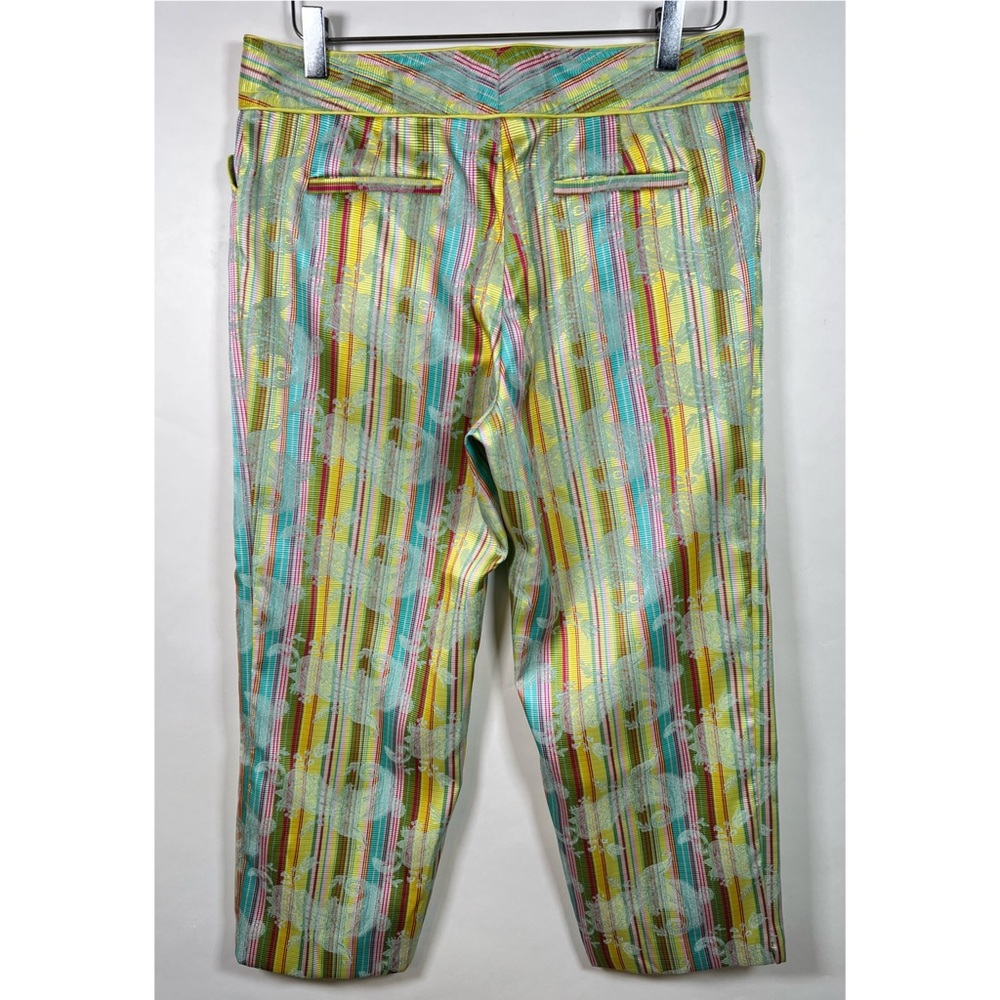 Cynthia Steffe Multicolor Striped Floral Capris - Yellow, Turquoise, Pink